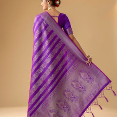 Rekha Silk Purple Saree