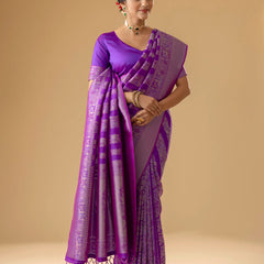Rekha Silk Purple Saree