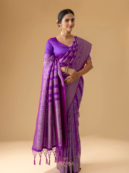 Rekha Silk Purple Saree
