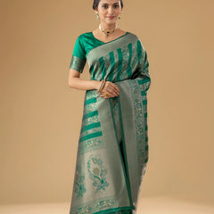 Rekha Silk Green Saree