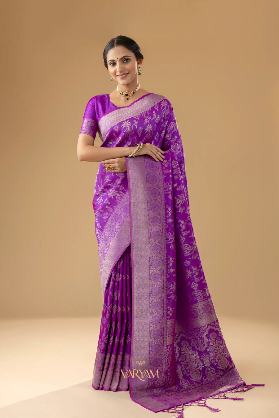 Palmora Silk Purple Saree