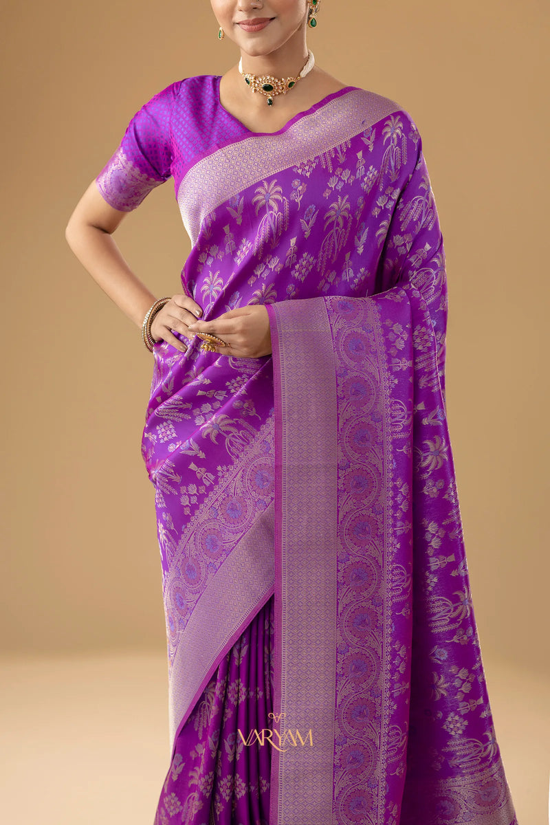 Palmora Silk Purple Saree