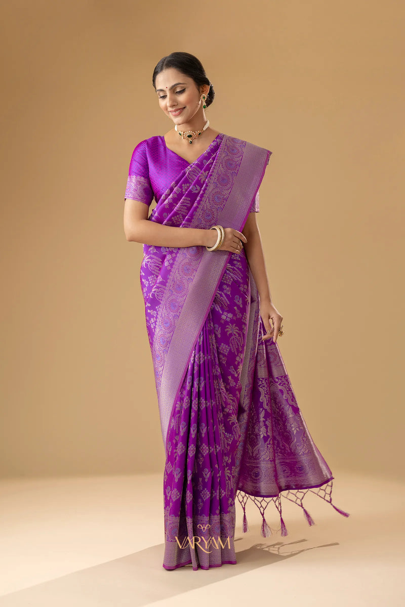 Palmora Silk Purple Saree