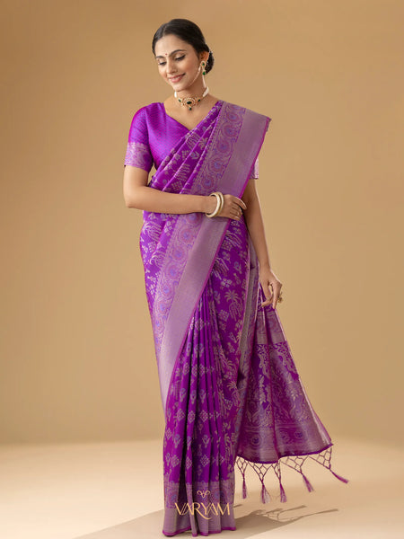 Palmora Silk Purple Saree