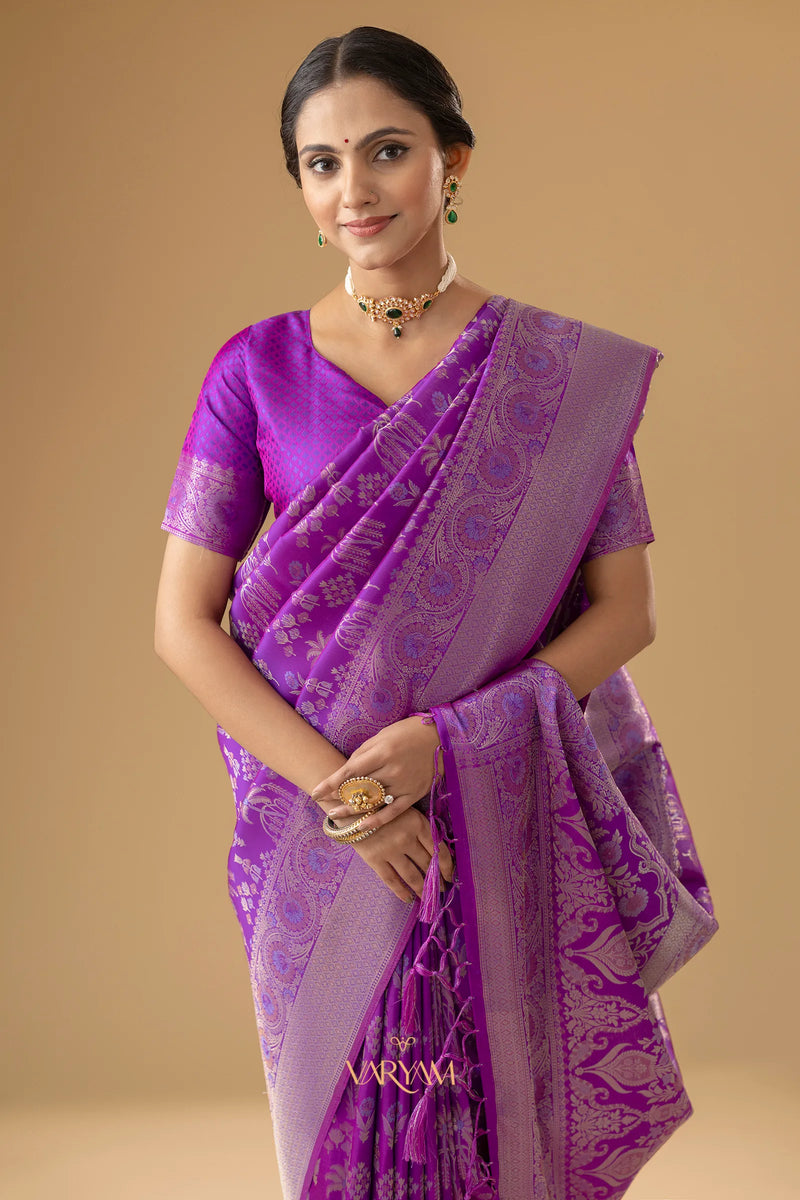 Palmora Silk Purple Saree