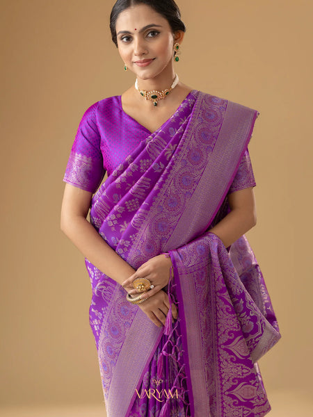 Palmora Silk Purple Saree