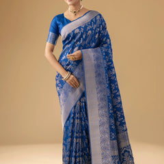 Palmora Silk Blue Saree