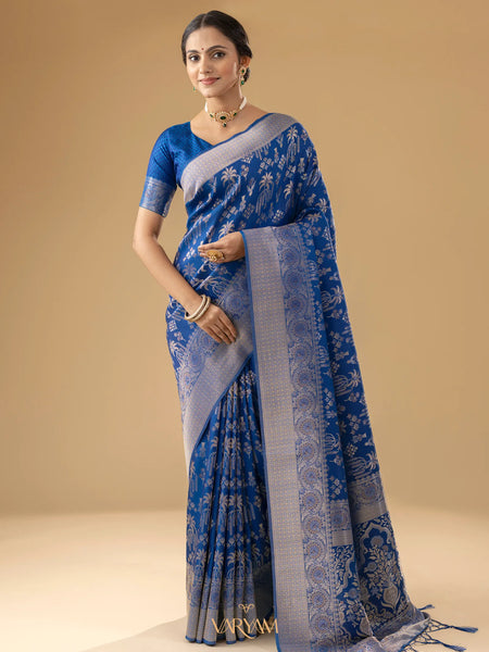 Palmora Silk Blue Saree