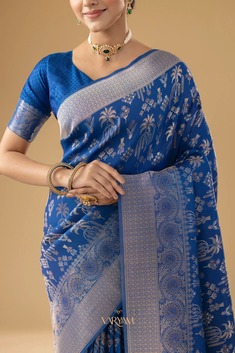 Palmora Silk Blue Saree
