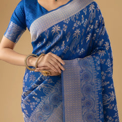 Palmora Silk Blue Saree