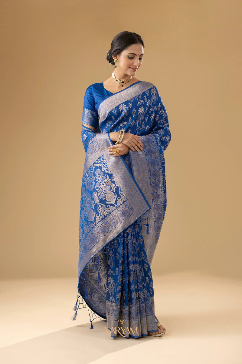 Palmora Silk Blue Saree
