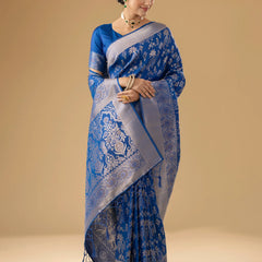 Palmora Silk Blue Saree