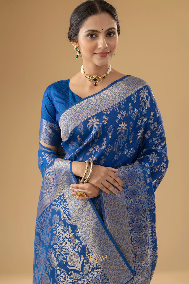 Palmora Silk Blue Saree