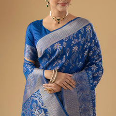 Palmora Silk Blue Saree