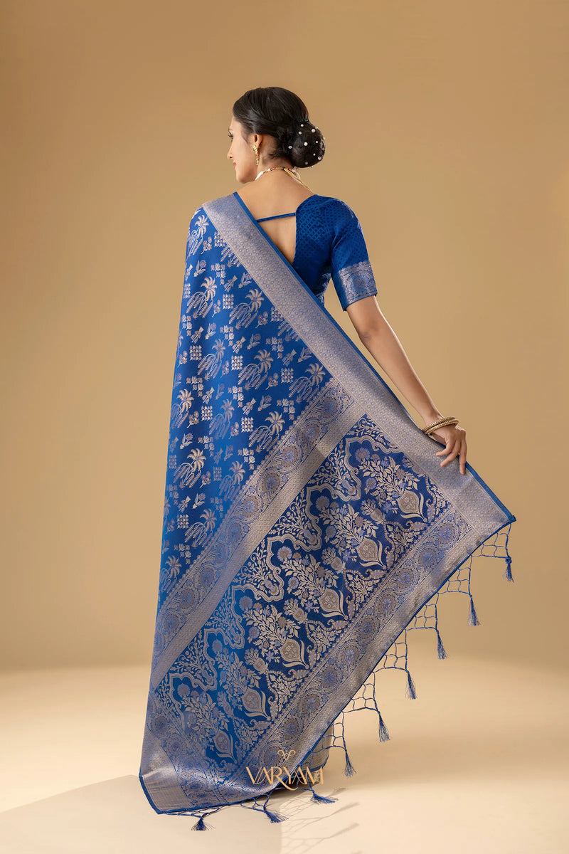 Palmora Silk Blue Saree