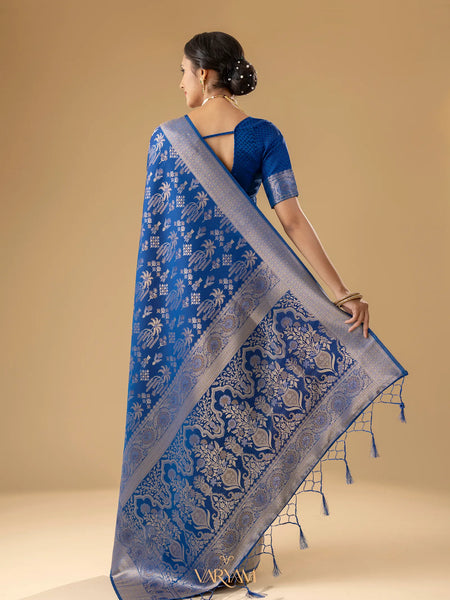 Palmora Silk Blue Saree