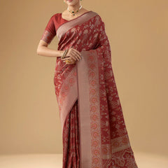Palmora Silk Red Saree
