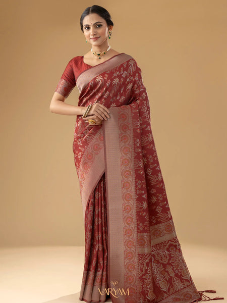 Palmora Silk Red Saree