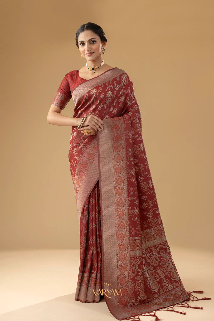 Palmora Silk Red Saree