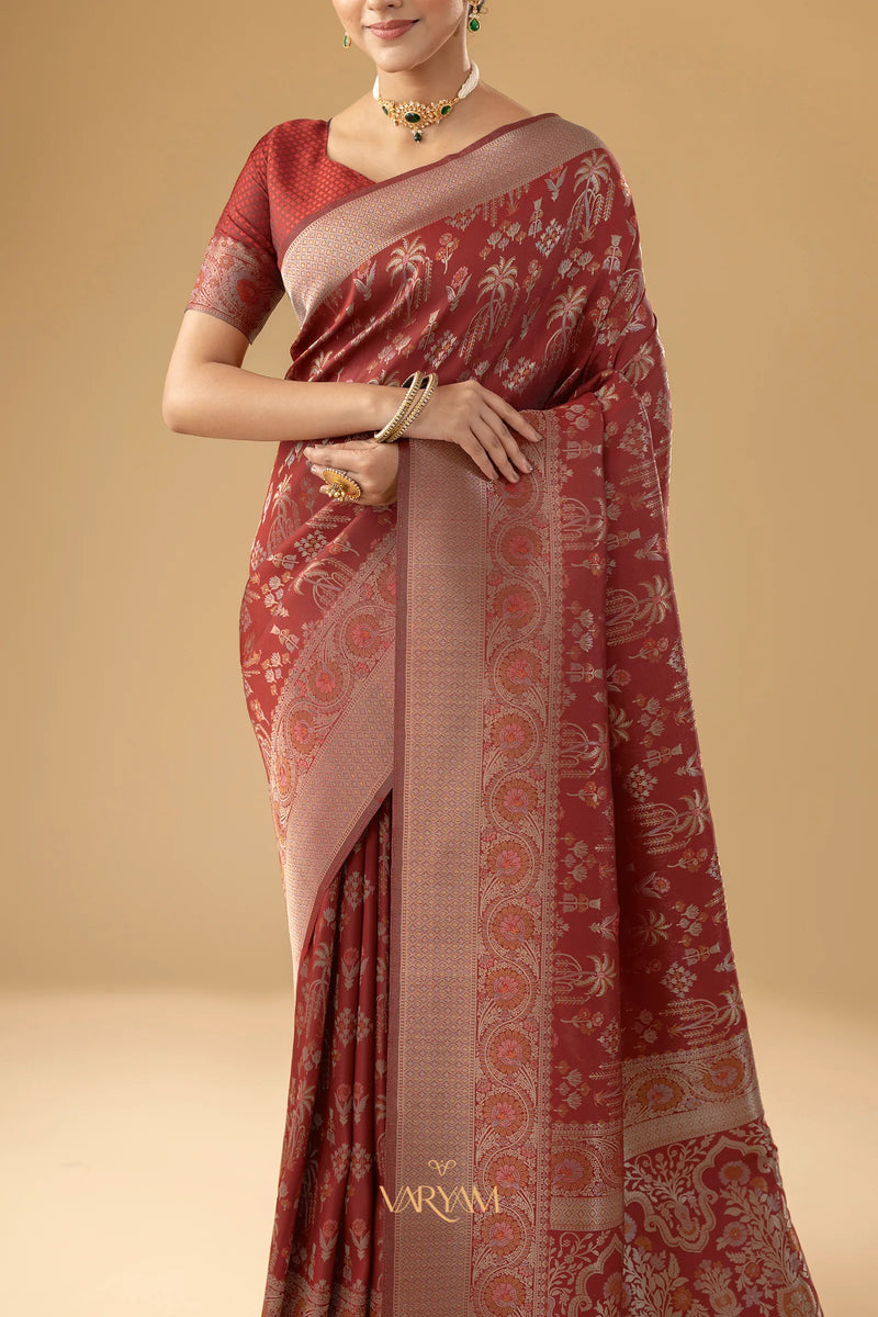 Palmora Silk Red Saree
