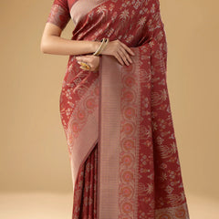 Palmora Silk Red Saree