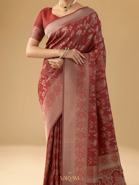 Palmora Silk Red Saree