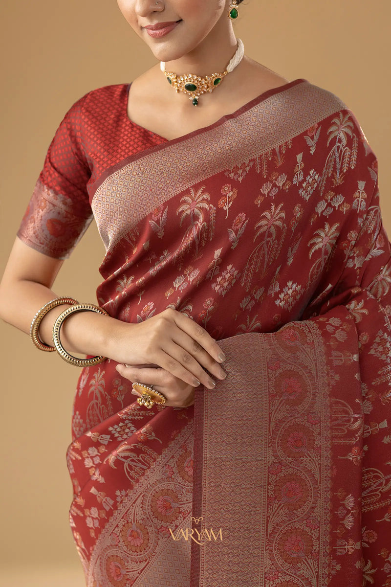 Palmora Silk Red Saree