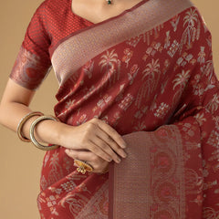 Palmora Silk Red Saree