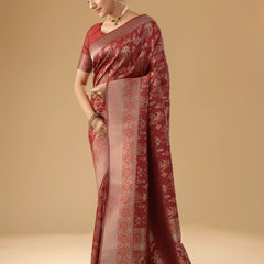 Palmora Silk Red Saree
