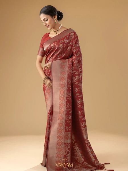 Palmora Silk Red Saree