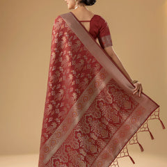 Palmora Silk Red Saree