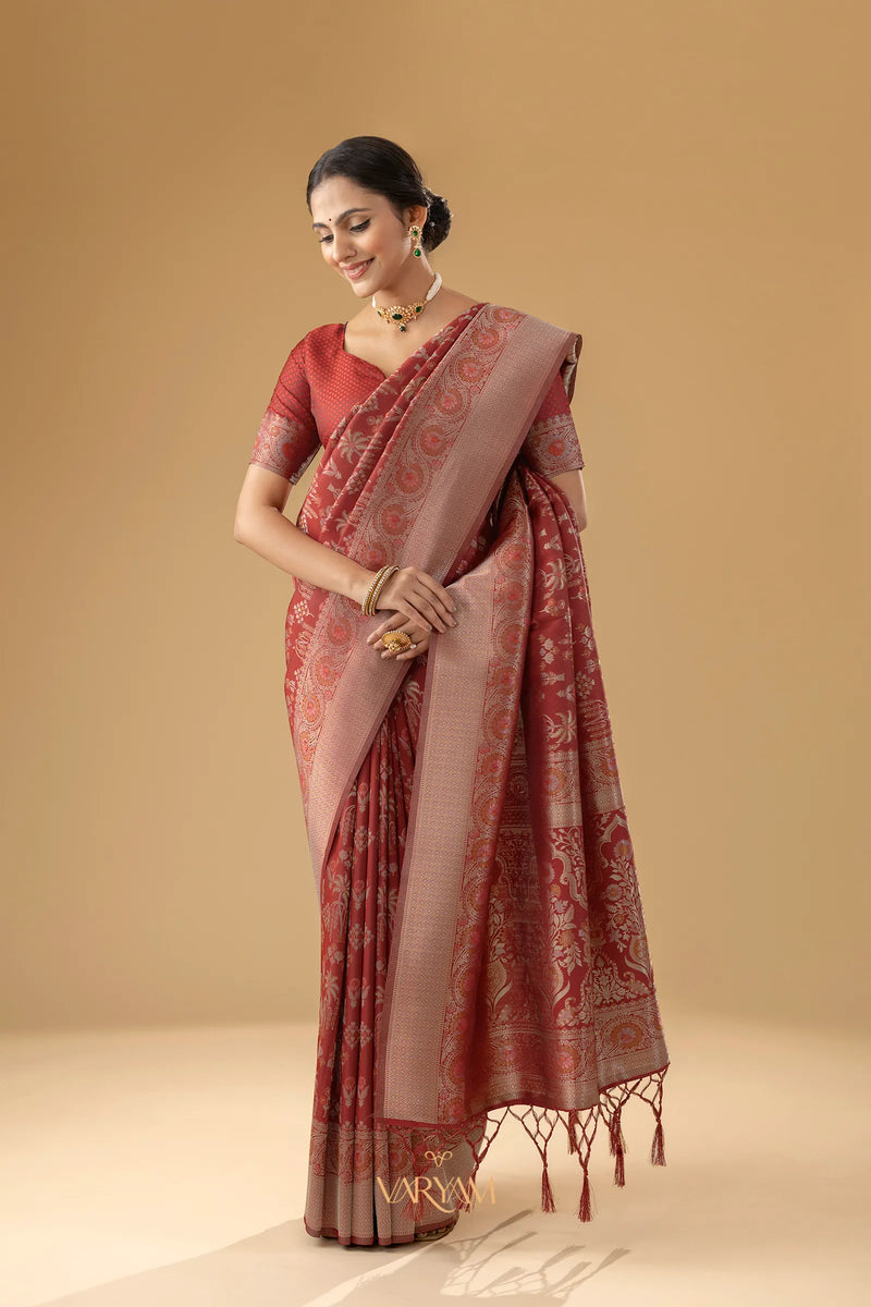 Palmora Silk Red Saree