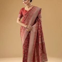 Palmora Silk Red Saree