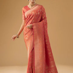 Palmora Silk Orange Saree