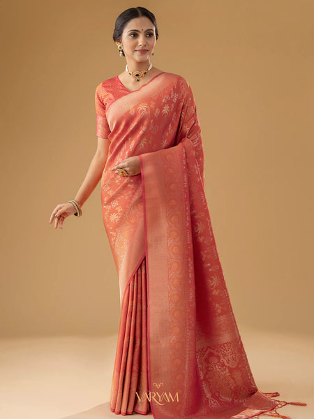Palmora Silk Orange Saree