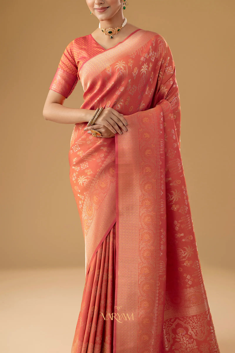 Palmora Silk Orange Saree