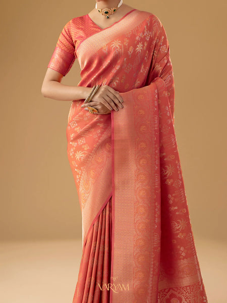Palmora Silk Orange Saree