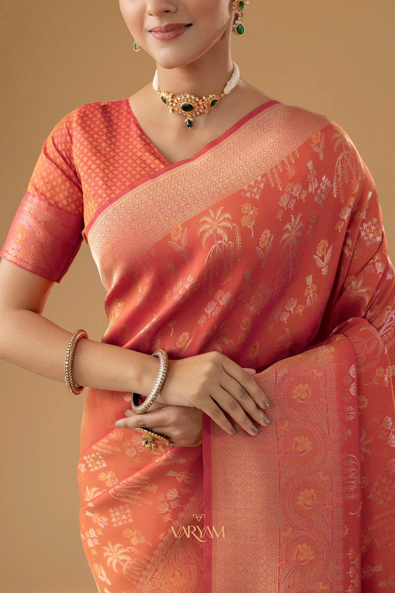 Palmora Silk Orange Saree
