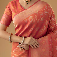 Palmora Silk Orange Saree