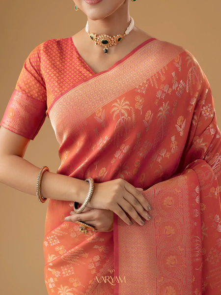 Palmora Silk Orange Saree