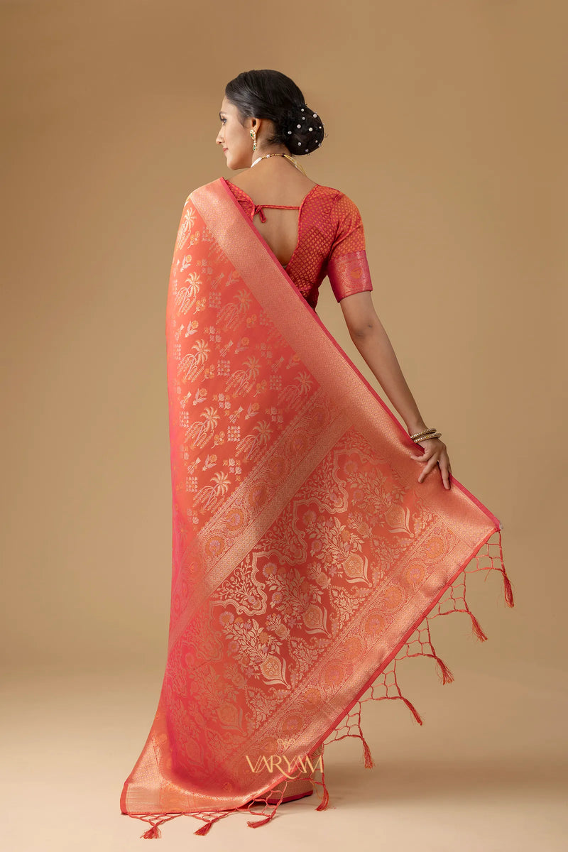 Palmora Silk Orange Saree