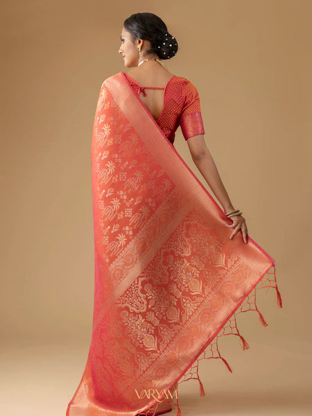 Palmora Silk Orange Saree