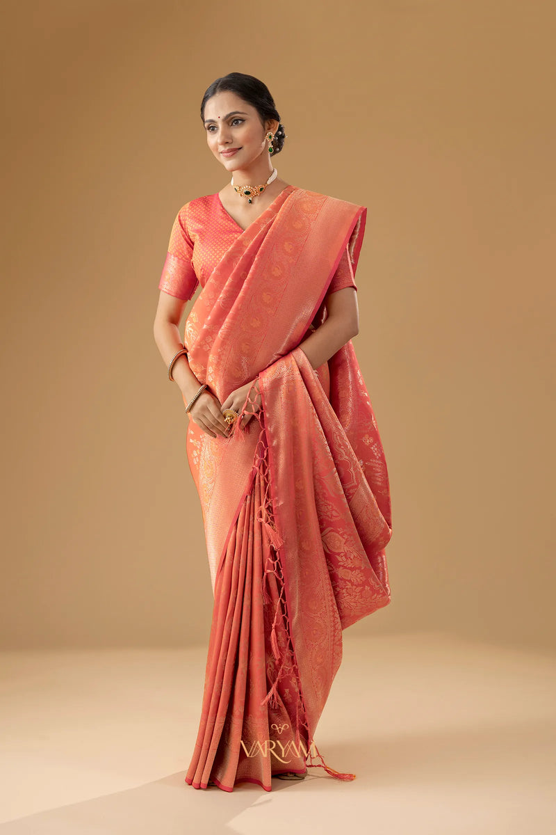 Palmora Silk Orange Saree