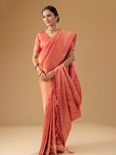 Palmora Silk Orange Saree
