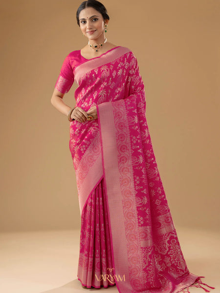 Palmora Silk Pink Saree
