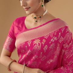 Palmora Silk Pink Saree