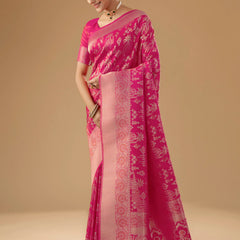 Palmora Silk Pink Saree