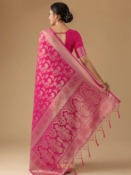 Palmora Silk Pink Saree
