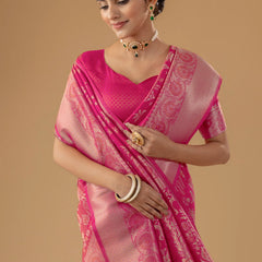 Palmora Silk Pink Saree