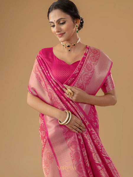 Palmora Silk Pink Saree